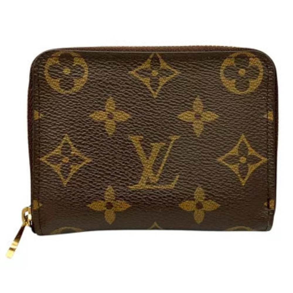 LOUIS VUITTON Zippy Wallet Coin Case Monogram Canvas Leather Brown